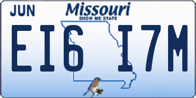 MO license plate EI6I7M