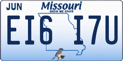 MO license plate EI6I7U