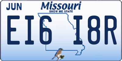 MO license plate EI6I8R