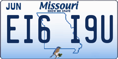 MO license plate EI6I9U