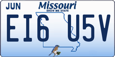MO license plate EI6U5V