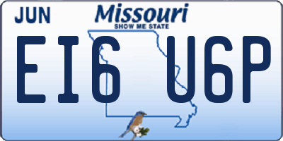 MO license plate EI6U6P