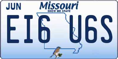 MO license plate EI6U6S