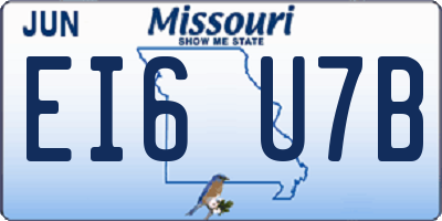 MO license plate EI6U7B