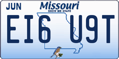 MO license plate EI6U9T
