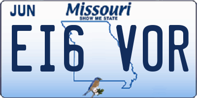 MO license plate EI6V0R