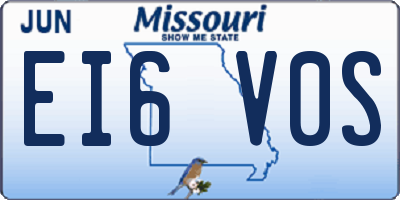 MO license plate EI6V0S
