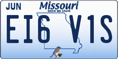 MO license plate EI6V1S