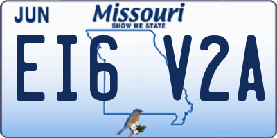 MO license plate EI6V2A