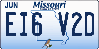 MO license plate EI6V2D