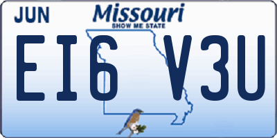 MO license plate EI6V3U