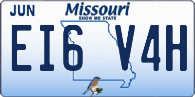 MO license plate EI6V4H