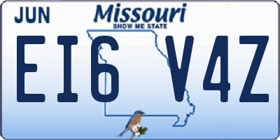 MO license plate EI6V4Z