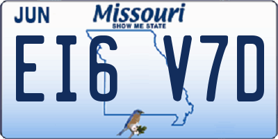MO license plate EI6V7D