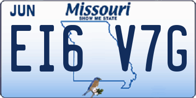 MO license plate EI6V7G