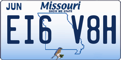 MO license plate EI6V8H