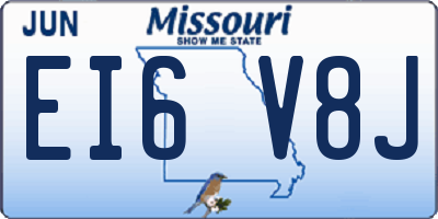 MO license plate EI6V8J
