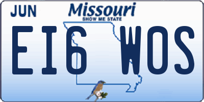 MO license plate EI6W0S