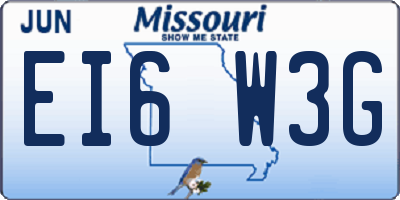 MO license plate EI6W3G