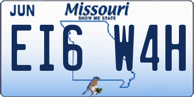 MO license plate EI6W4H