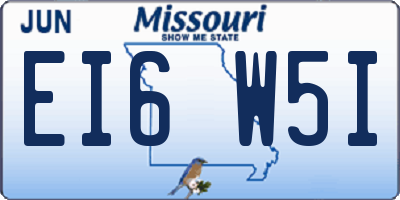 MO license plate EI6W5I