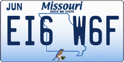 MO license plate EI6W6F