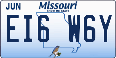 MO license plate EI6W6Y
