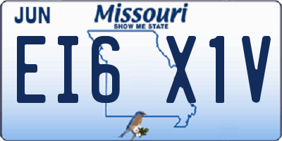 MO license plate EI6X1V
