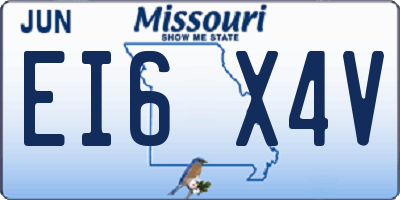 MO license plate EI6X4V