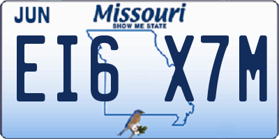 MO license plate EI6X7M
