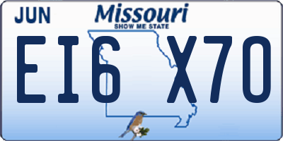 MO license plate EI6X7O
