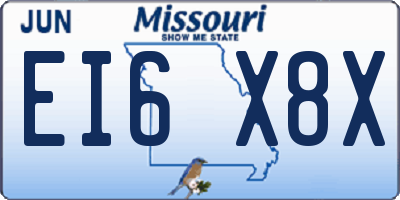 MO license plate EI6X8X