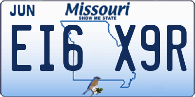 MO license plate EI6X9R