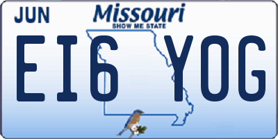 MO license plate EI6Y0G