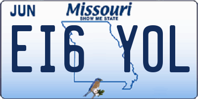 MO license plate EI6Y0L