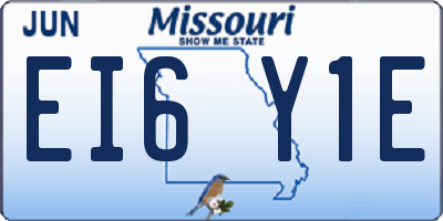 MO license plate EI6Y1E