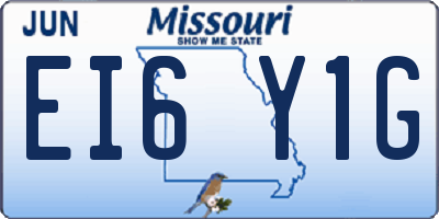 MO license plate EI6Y1G
