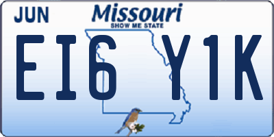 MO license plate EI6Y1K
