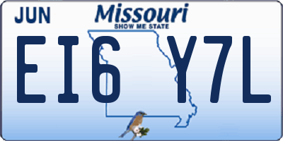 MO license plate EI6Y7L