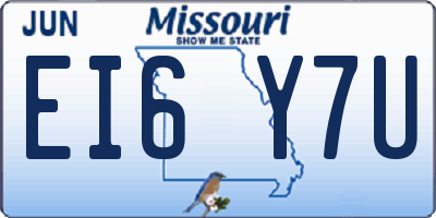 MO license plate EI6Y7U