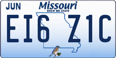MO license plate EI6Z1C
