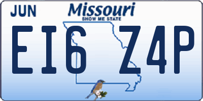 MO license plate EI6Z4P