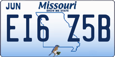 MO license plate EI6Z5B