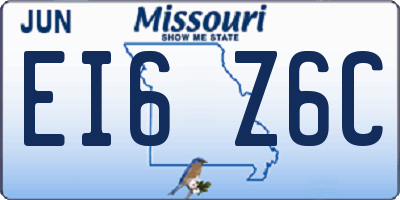 MO license plate EI6Z6C