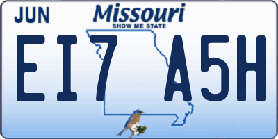 MO license plate EI7A5H