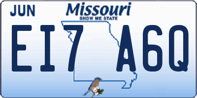 MO license plate EI7A6Q