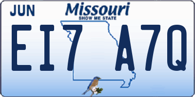 MO license plate EI7A7Q