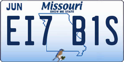 MO license plate EI7B1S