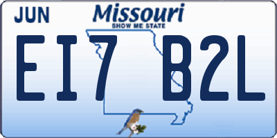 MO license plate EI7B2L