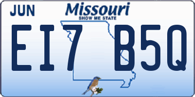 MO license plate EI7B5Q